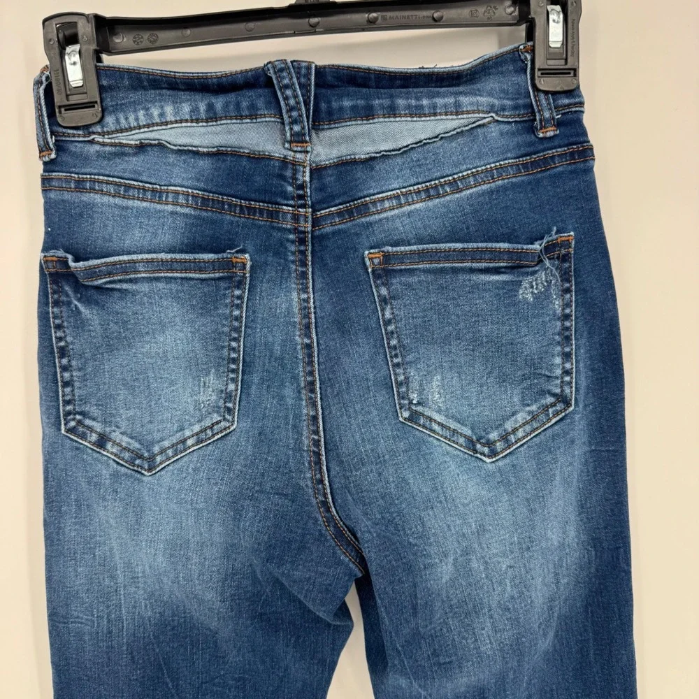 Wax Jean Womens Blue Distressed Skinny Ankle Jeans‎ Size 1  Raw Hem